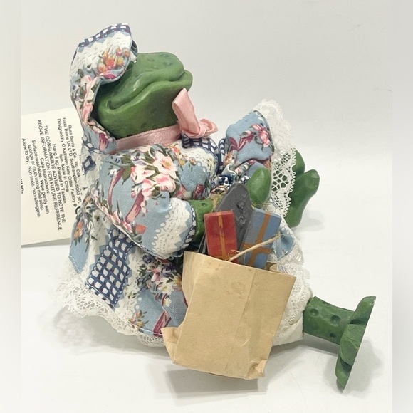 Country Folks Fergie Frog Shelf Sitter 5” Doll Figurine Shopaholic Toad Vintage - Picture 2 of 5